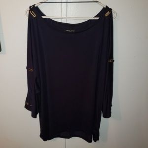 Cable & Gauge top with gold accents